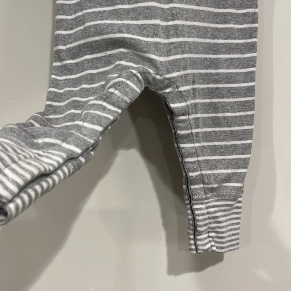 Hanna Andersson Gray & Yellow Stripe Overalls